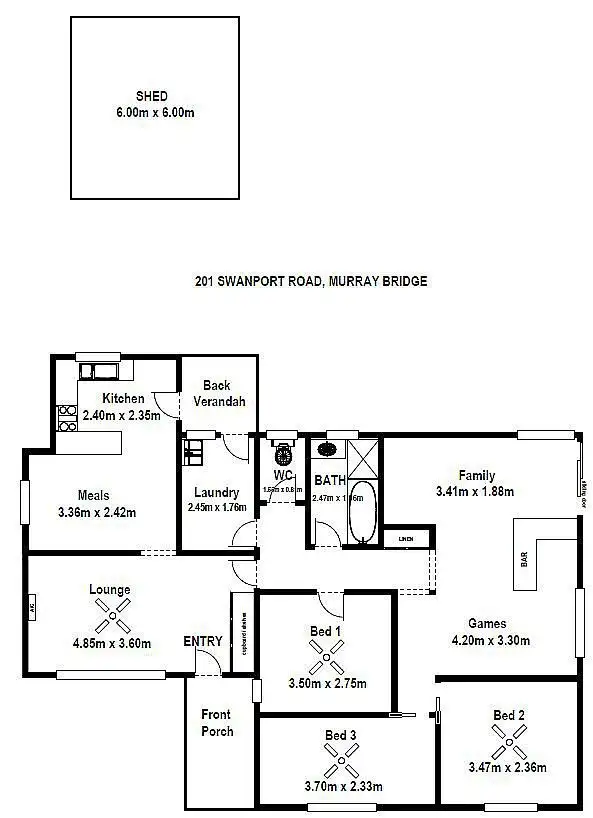 Floorplan of Homely house listing, 201 Swanport Road, Murray Bridge SA 5253