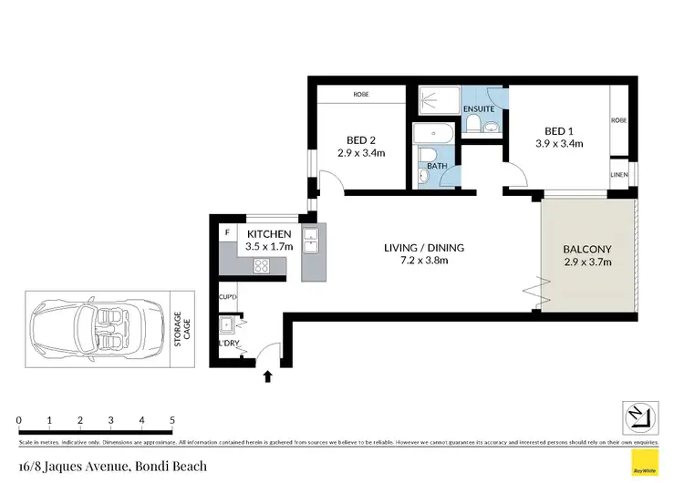 Floorplan of Homely apartment listing, 16/8 Jaques Avenue, Bondi Beach NSW 2026
