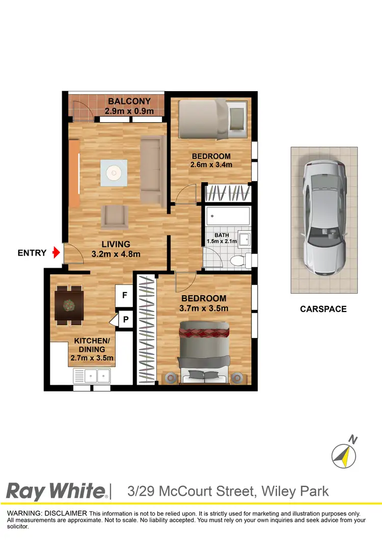 Floorplan of Homely unit listing, Unit/3/29 MCCOURT Street, Wiley Park NSW 2195