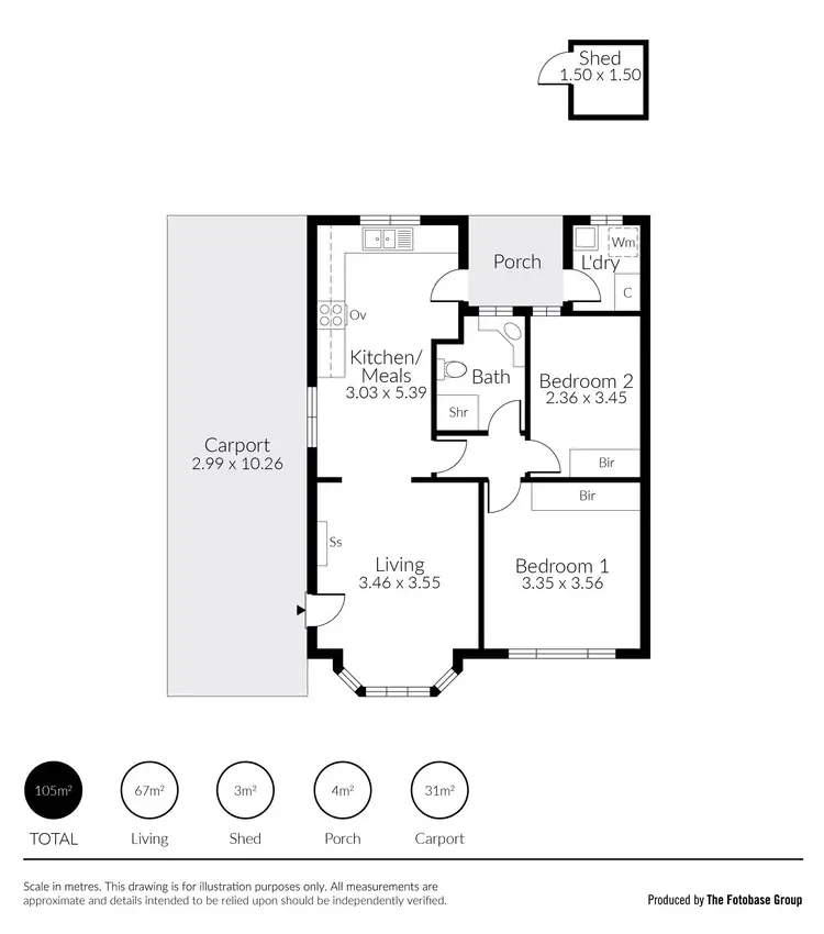 Floorplan of Homely semi-detached listing, 1/455 The Parade, Kensington Gardens SA 5068