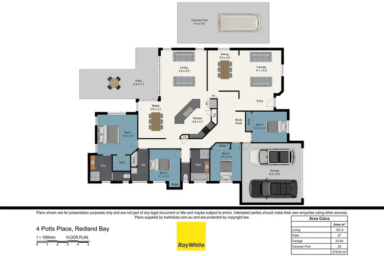 Floorplan of Homely house listing, 4 Potts Place, Redland Bay QLD 4165