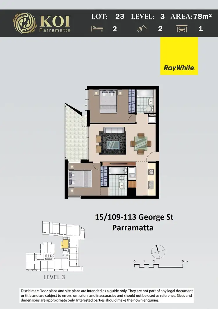 Floorplan of Homely apartment listing, 15/109-113 George Street, Parramatta NSW 2150