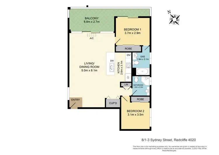 Floorplan of Homely unit listing, 8/1-3 Sydney Street, Redcliffe QLD 4020