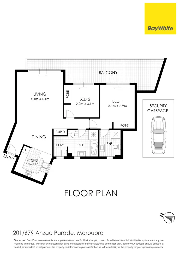 Floorplan of Homely apartment listing, 201/679-685 Anzac Parade, Maroubra NSW 2035