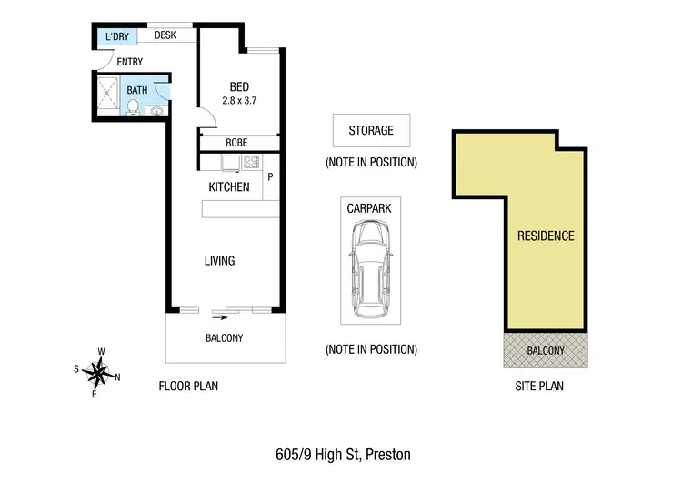 Floorplan of Homely apartment listing, 605/9 High Street, Preston VIC 3072