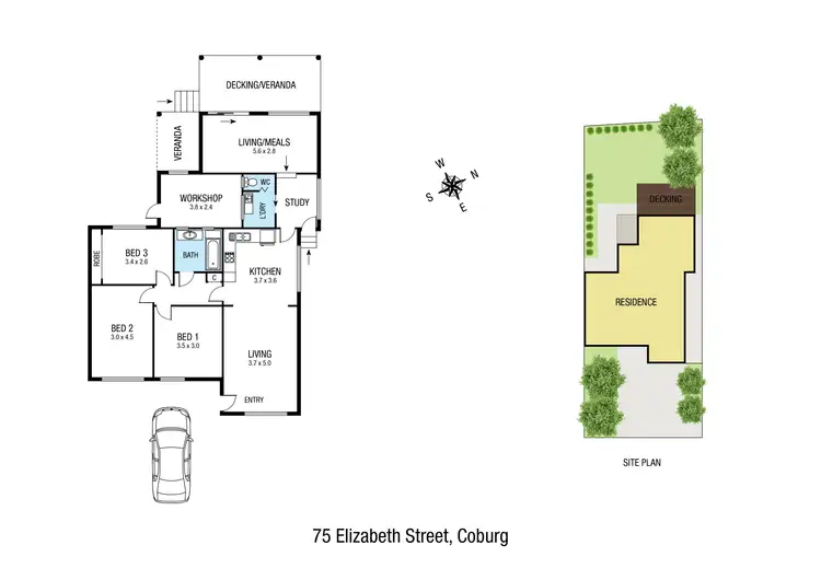Floorplan of Homely house listing, 75 Elizabeth Street, Coburg VIC 3058