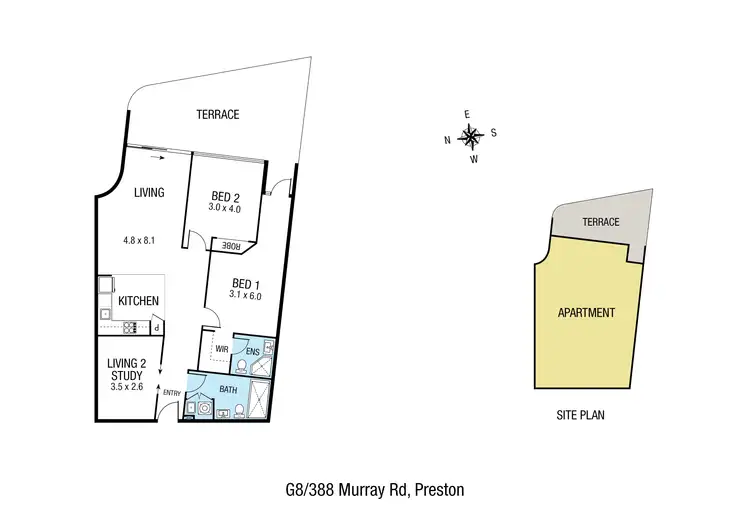 Floorplan of Homely apartment listing, G8/388 Murray Road, Preston VIC 3072