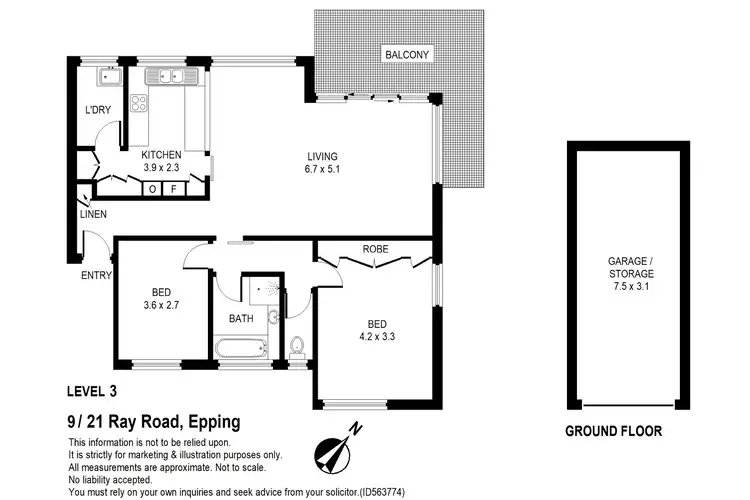 Floorplan of Homely apartment listing, 9/21 Ray Road, Epping NSW 2121