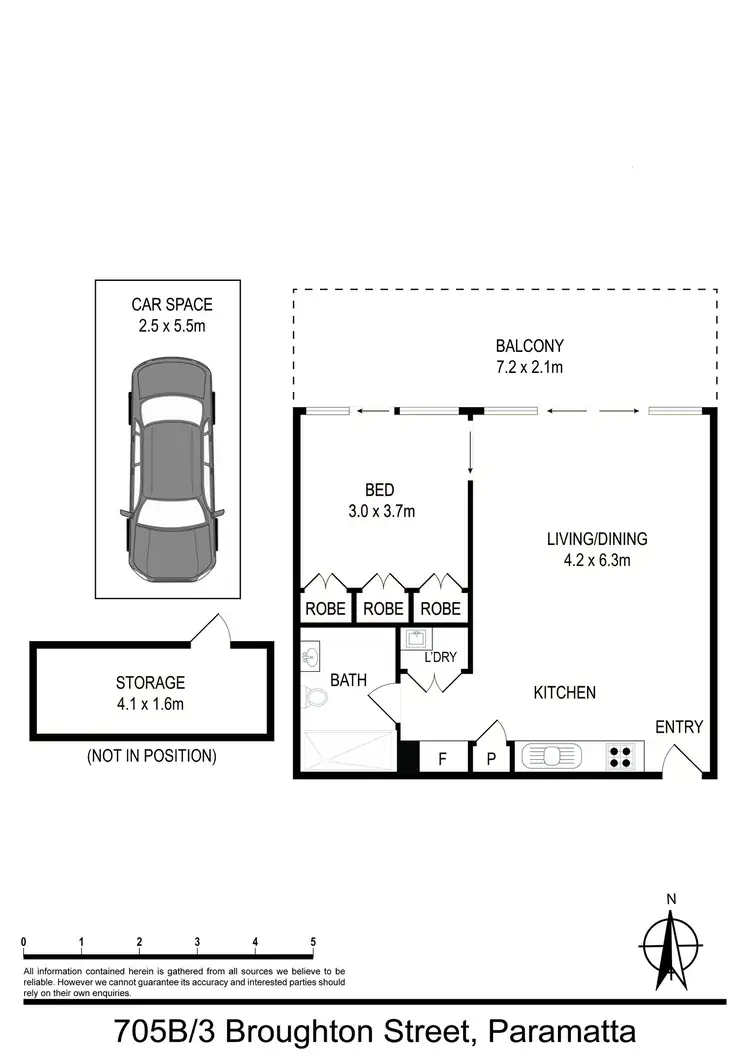 Floorplan of Homely apartment listing, 705B/3 Broughton Street, Parramatta NSW 2150