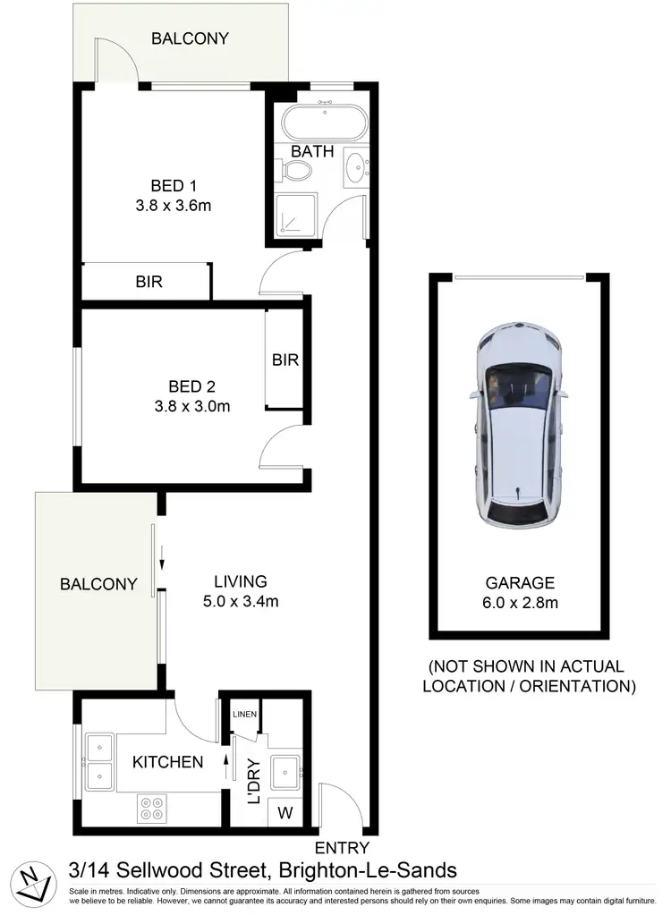 Floorplan of Homely unit listing, 3/14 Sellwood Street, Brighton-Le-Sands NSW 2216