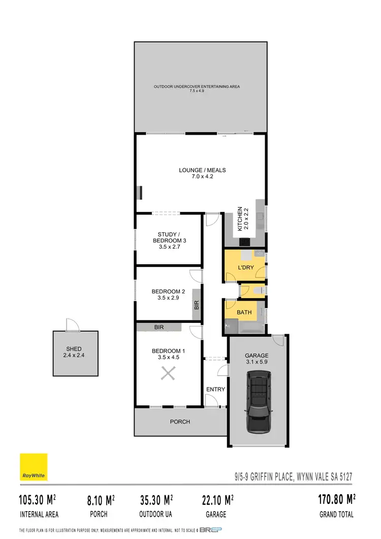 Floorplan of Homely villa listing, 9/5-9 Griffin Place, Wynn Vale SA 5127