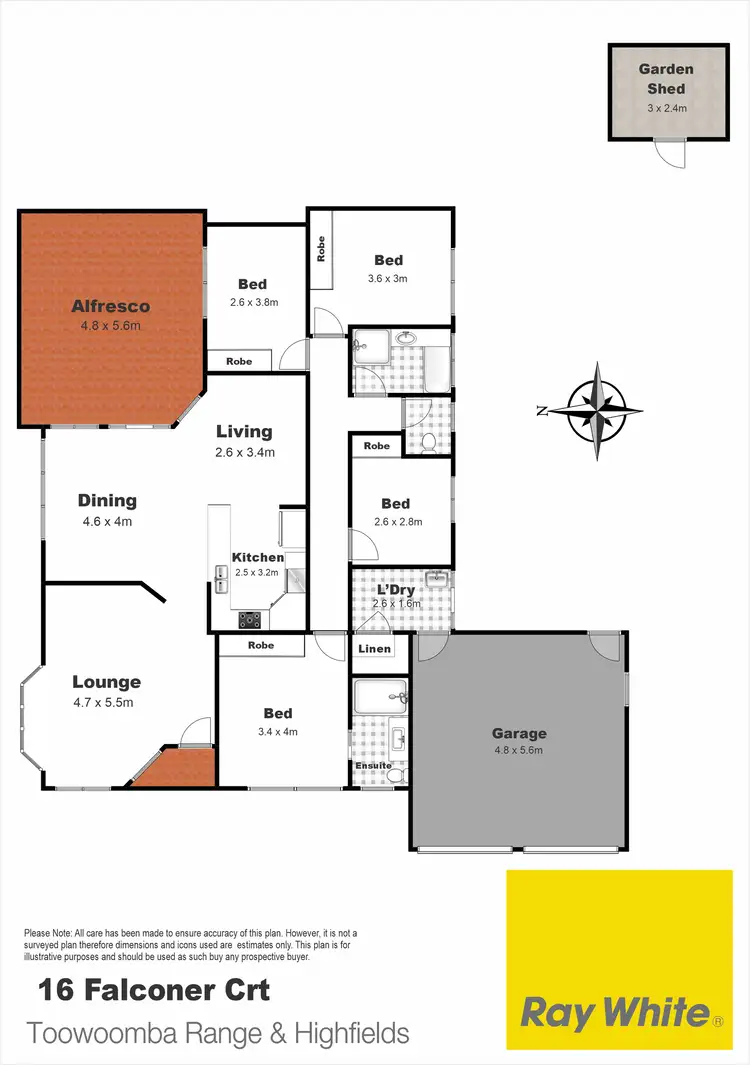 Floorplan of Homely house listing, 16 Falconer Court, Rangeville QLD 4350