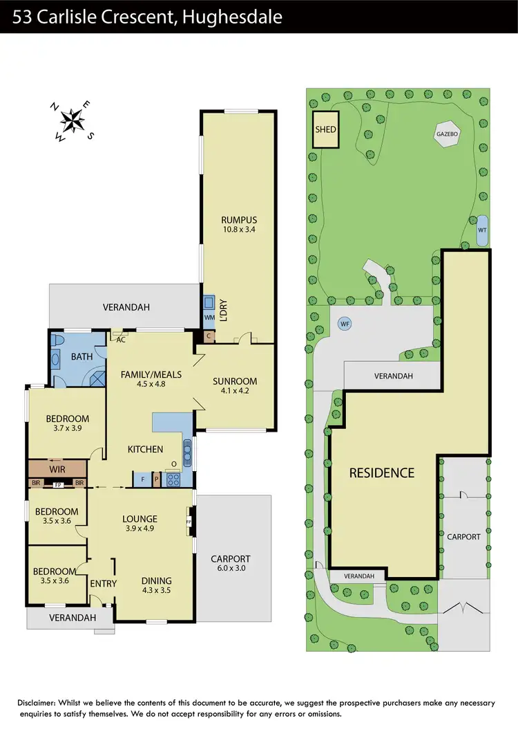 Floorplan of Homely house listing, 53 Carlisle Crescent, Hughesdale VIC 3166