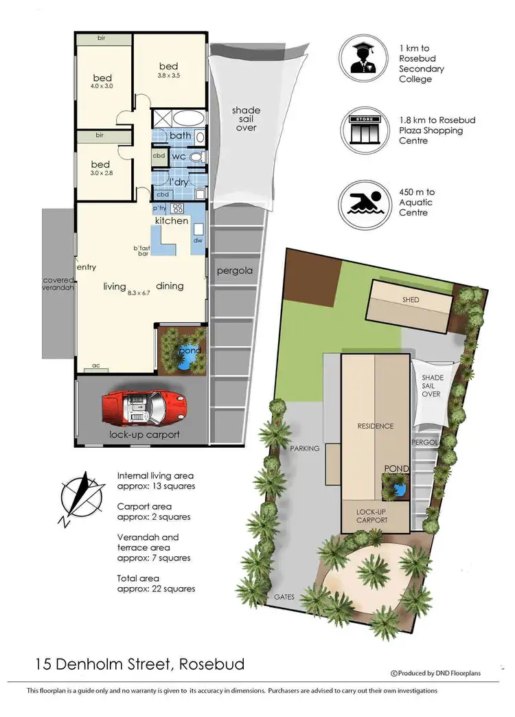 Floorplan of Homely house listing, 15 Denholm Street, Rosebud VIC 3939