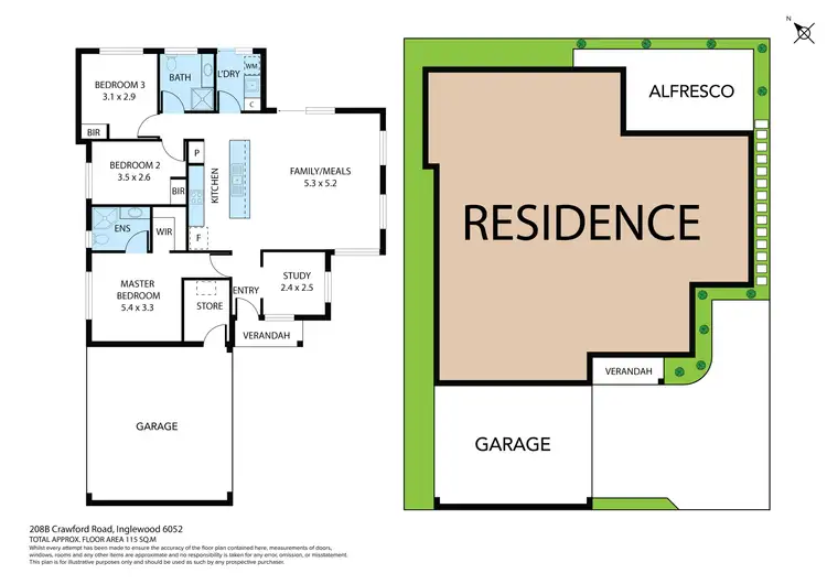 Floorplan of Homely house listing, 208B Crawford Road, Inglewood WA 6052