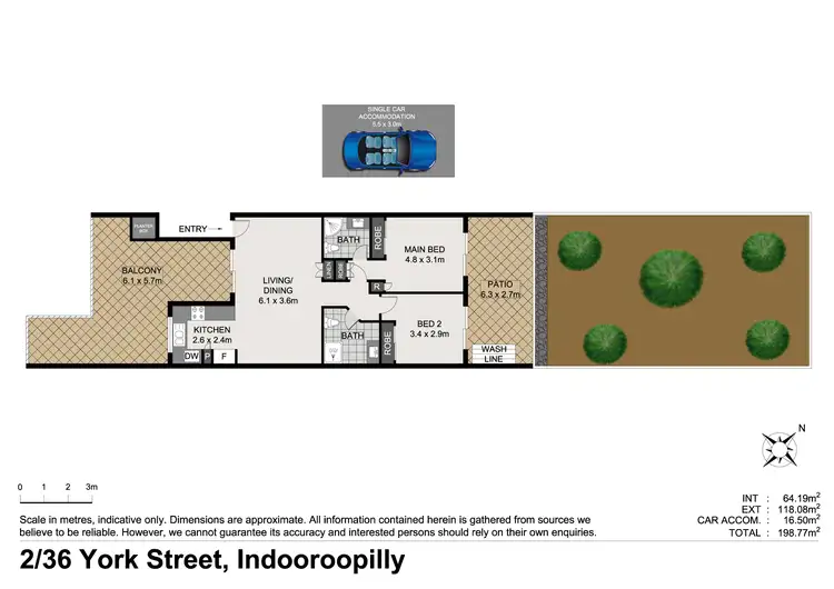 Floorplan of Homely unit listing, 2/36 York Street, Indooroopilly QLD 4068