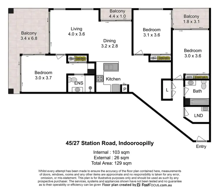 Floorplan of Homely apartment listing, 45/27 Station Road, Indooroopilly QLD 4068