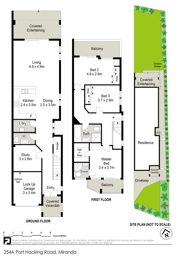 Floorplan of Homely semi-detached listing, 254a Port Hacking Road, Miranda NSW 2228