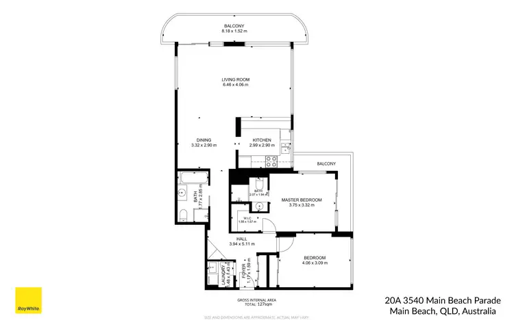 Floorplan of Homely unit listing, 20A/3540 Main Beach Parade, Main Beach QLD 4217