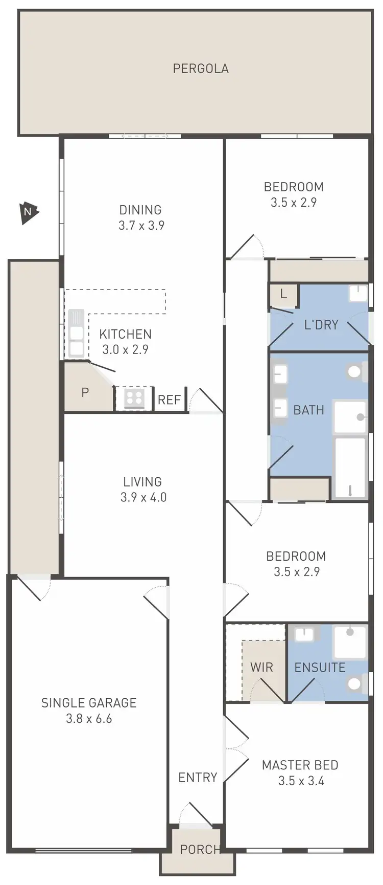 Floorplan of Homely house listing, 12 Anglia Court, Werribee VIC 3030