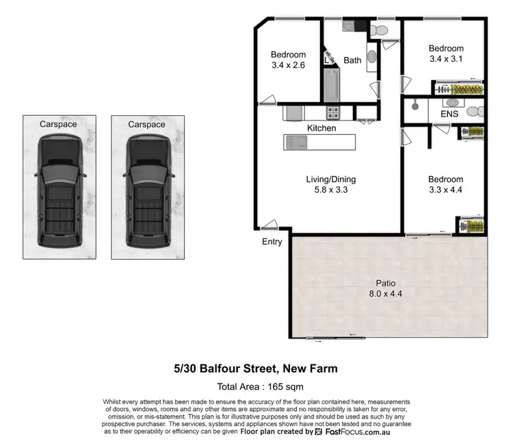 Floorplan of Homely apartment listing, 5/30 Balfour Street, New Farm QLD 4005