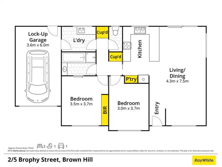 Floorplan of Homely unit listing, 2/5 Brophy Street, Brown Hill VIC 3350