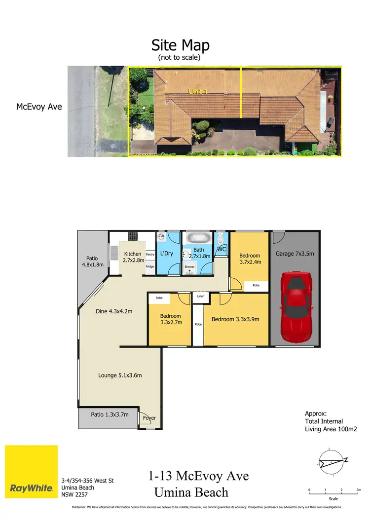 Floorplan of Homely villa listing, 1/13 McEvoy Avenue, Umina Beach NSW 2257