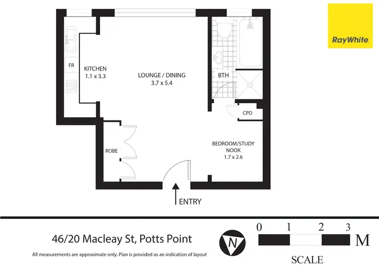 Floorplan of Homely studio listing, 46/20 Macleay Street, Potts Point NSW 2011