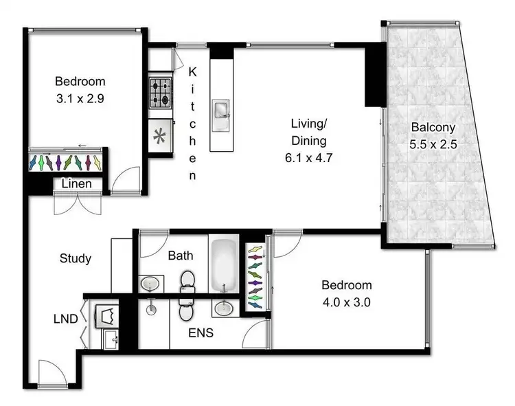 Floorplan of Homely apartment listing, 103/454 Upper Edward Street, Spring Hill QLD 4000