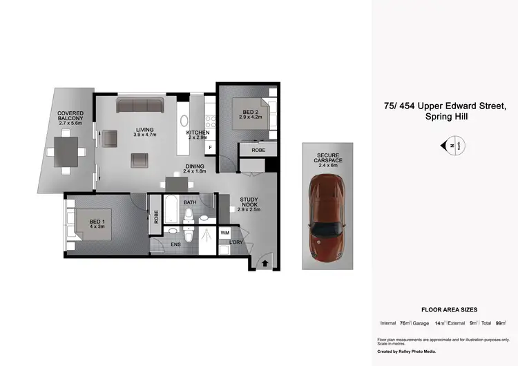 Floorplan of Homely apartment listing, 75/454 Upper Edward Street, Spring Hill QLD 4000