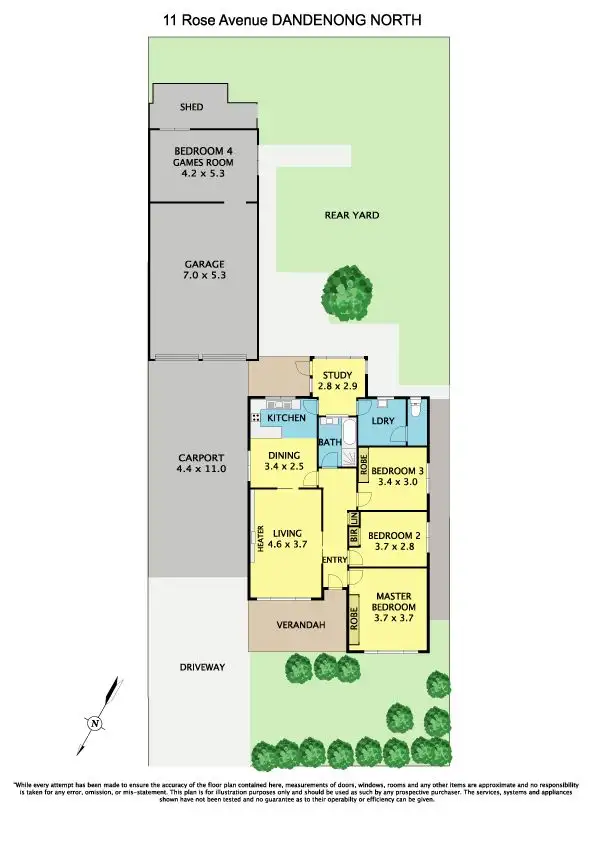 Floorplan of Homely house listing, 11 Rose Avenue, Dandenong North VIC 3175
