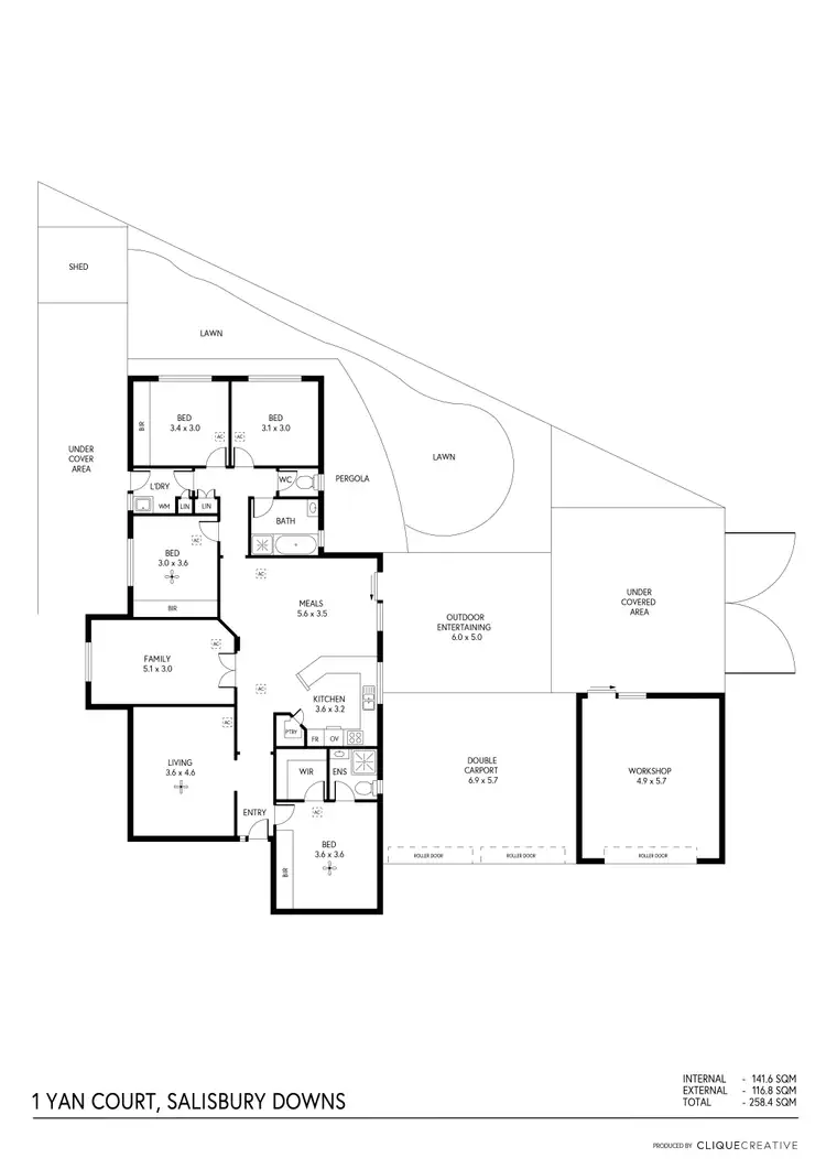 Floorplan of Homely house listing, 1 Yan Court, Salisbury Downs SA 5108
