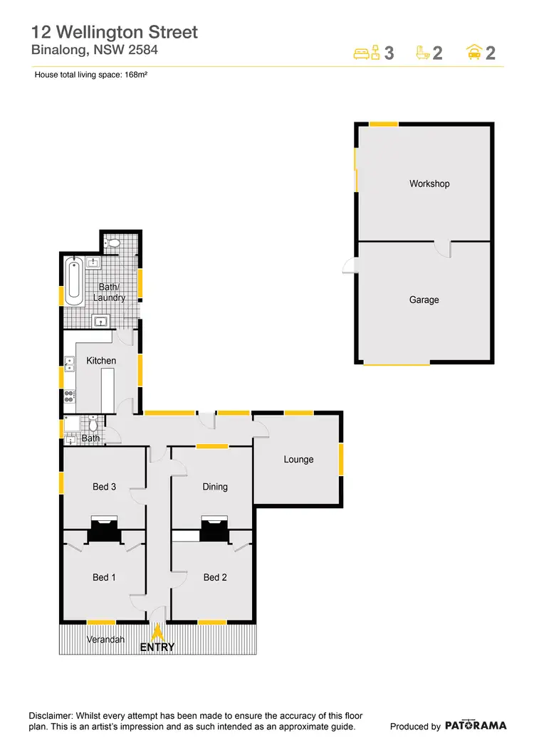 Floorplan of Homely house listing, 12 Wellington Street, Binalong NSW 2584