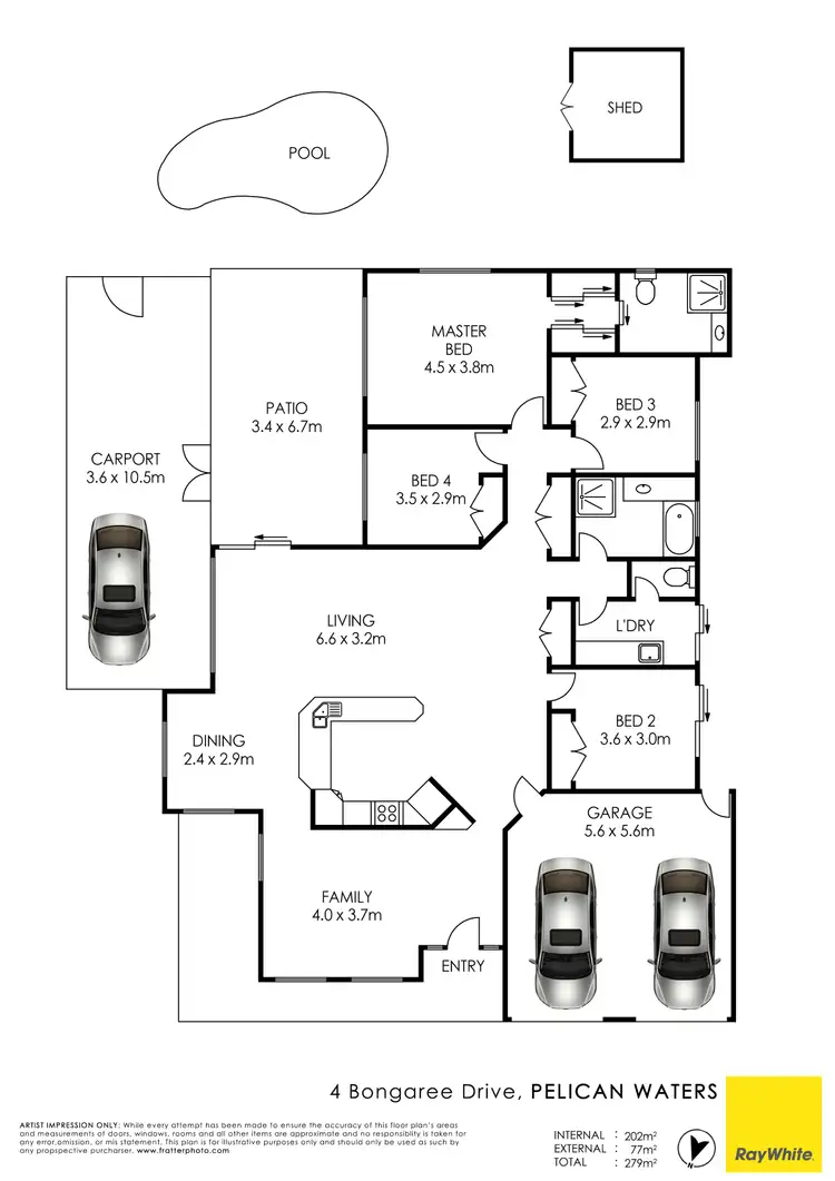 Floorplan of Homely house listing, 4 Bongaree Drive, Pelican Waters QLD 4551