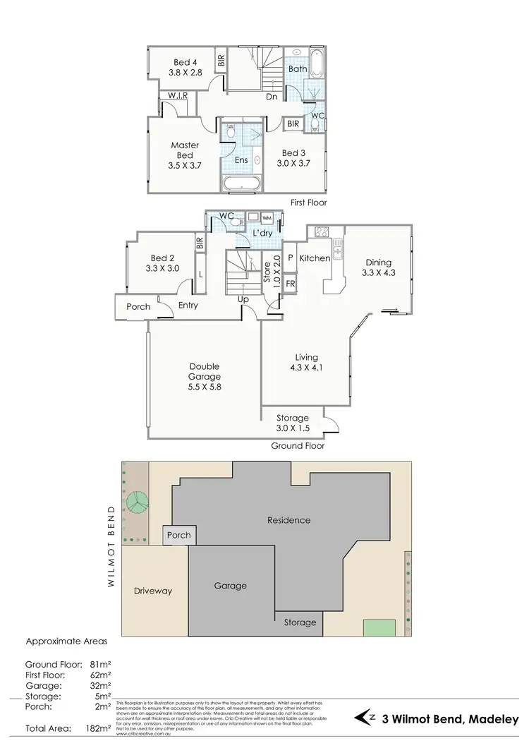 Floorplan of Homely house listing, 3 Wilmot Bend, Madeley WA 6065