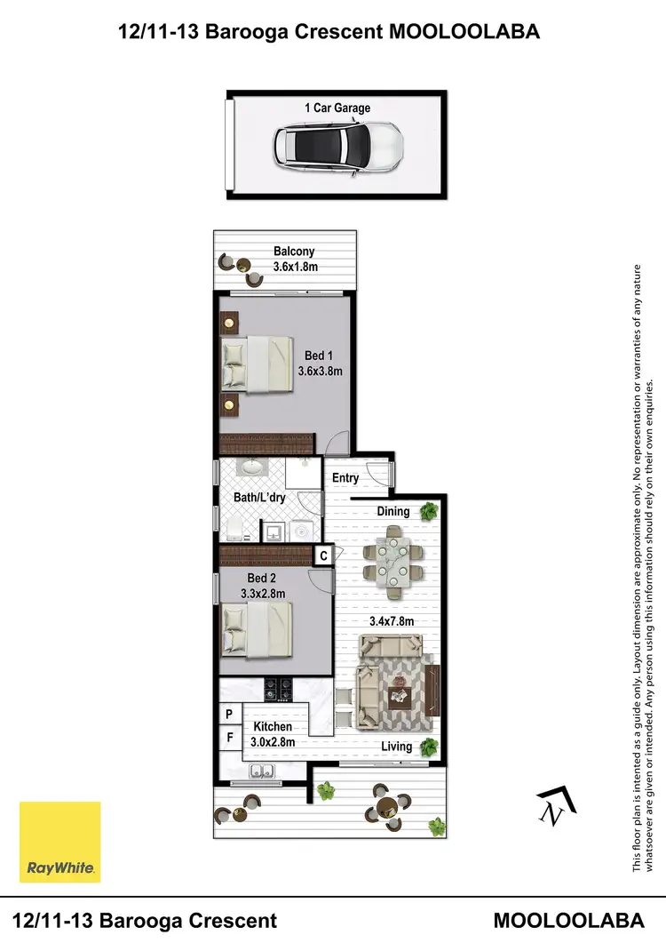 Floorplan of Homely unit listing, 12/11-13 Barooga Crescent, Mooloolaba QLD 4557