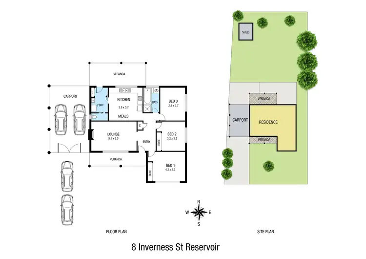 Floorplan of Homely house listing, 8 Inverness Street, Reservoir VIC 3073