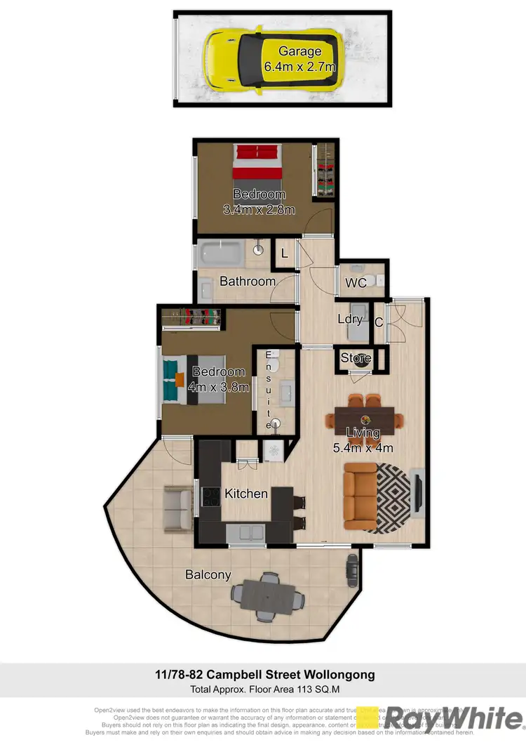 Floorplan of Homely unit listing, 11/78-82 Campbell Street, Wollongong NSW 2500