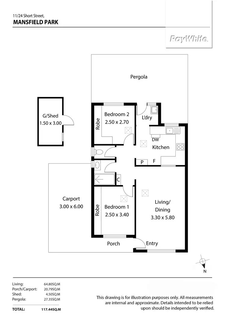 Floorplan of Homely unit listing, 11/24 Short Street, Mansfield Park SA 5012