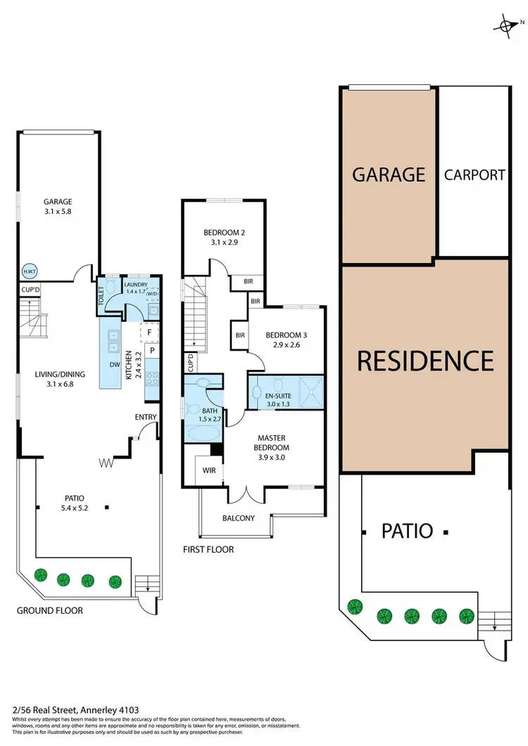 Floorplan of Homely townhouse listing, 2/56 Real Street, Annerley QLD 4103