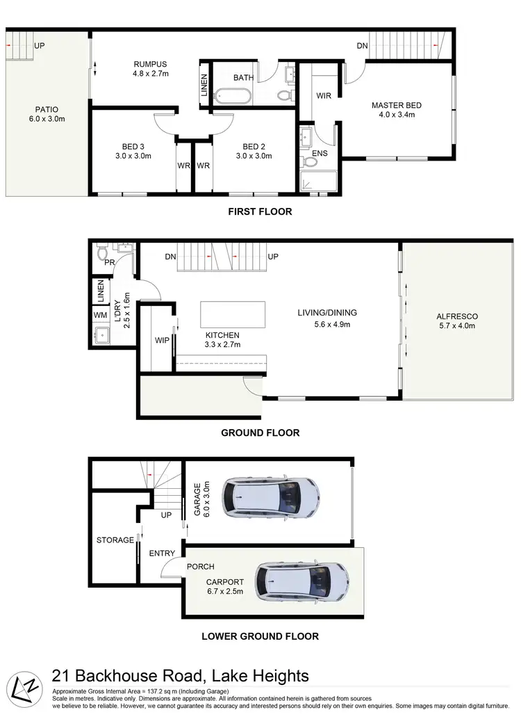 Floorplan of Homely semi-detached listing, 1/21 Backhouse Road, Lake Heights NSW 2502