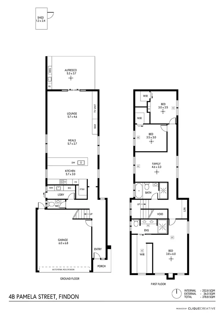 Floorplan of Homely house listing, 4B Pamela Street, Findon SA 5023