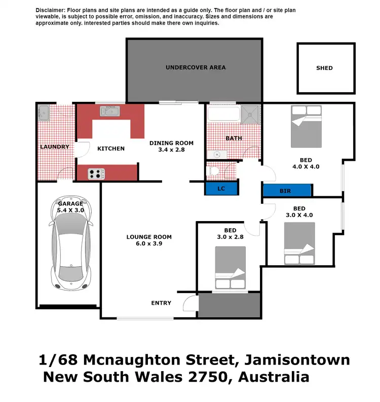 Floorplan of Homely villa listing, 1/68-70 McNaughton Street, Jamisontown NSW 2750