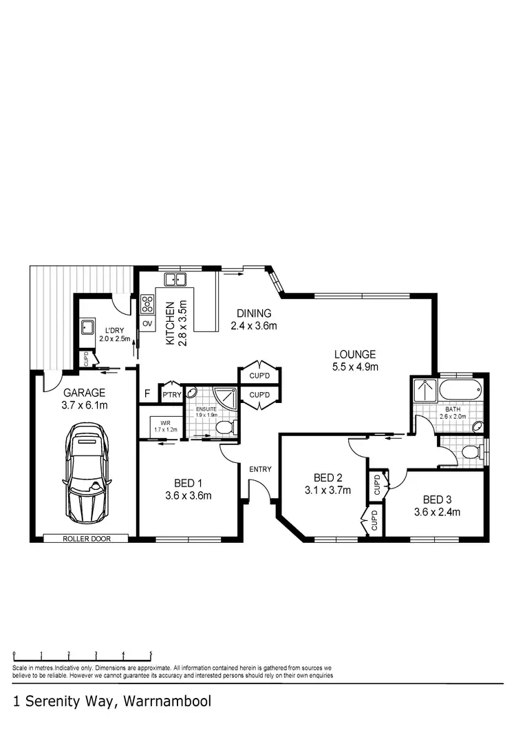 Floorplan of Homely unit listing, 1 Serenity Way, Warrnambool VIC 3280