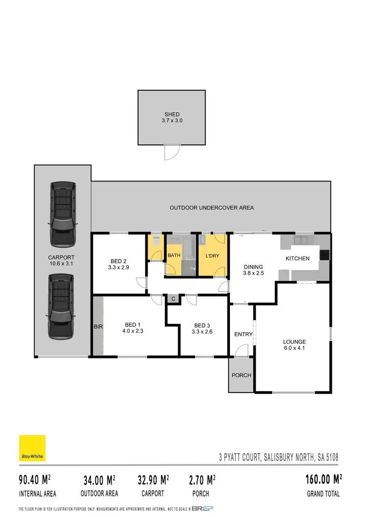 Floorplan of Homely house listing, 3 Pyatt Court, Salisbury North SA 5108
