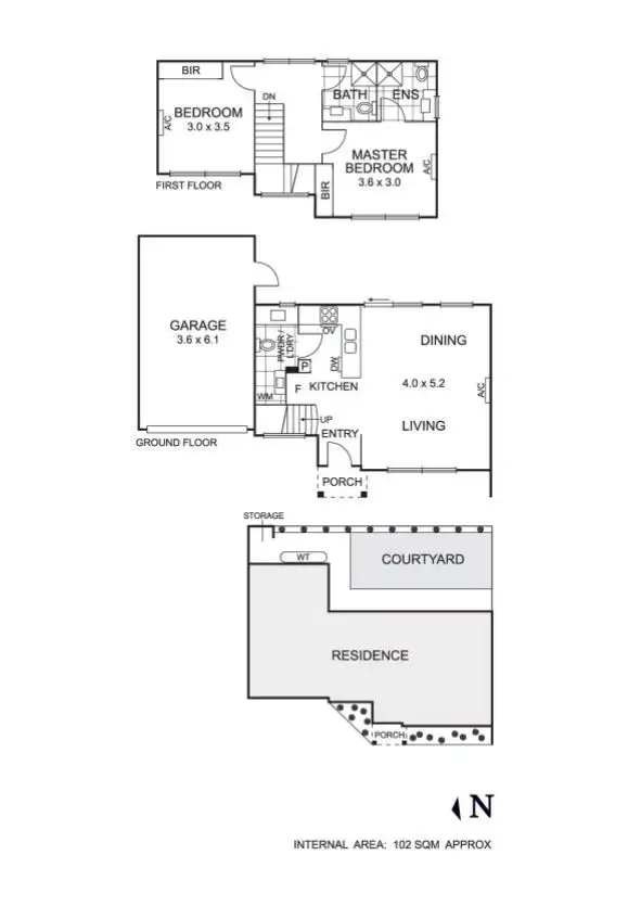 Floorplan of Homely townhouse listing, 2/73 Westgate Street, Pascoe Vale South VIC 3044