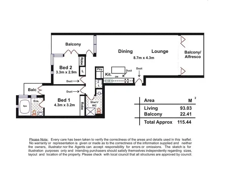 Floorplan of Homely apartment listing, 302/268 Flinders Street, Adelaide SA 5000