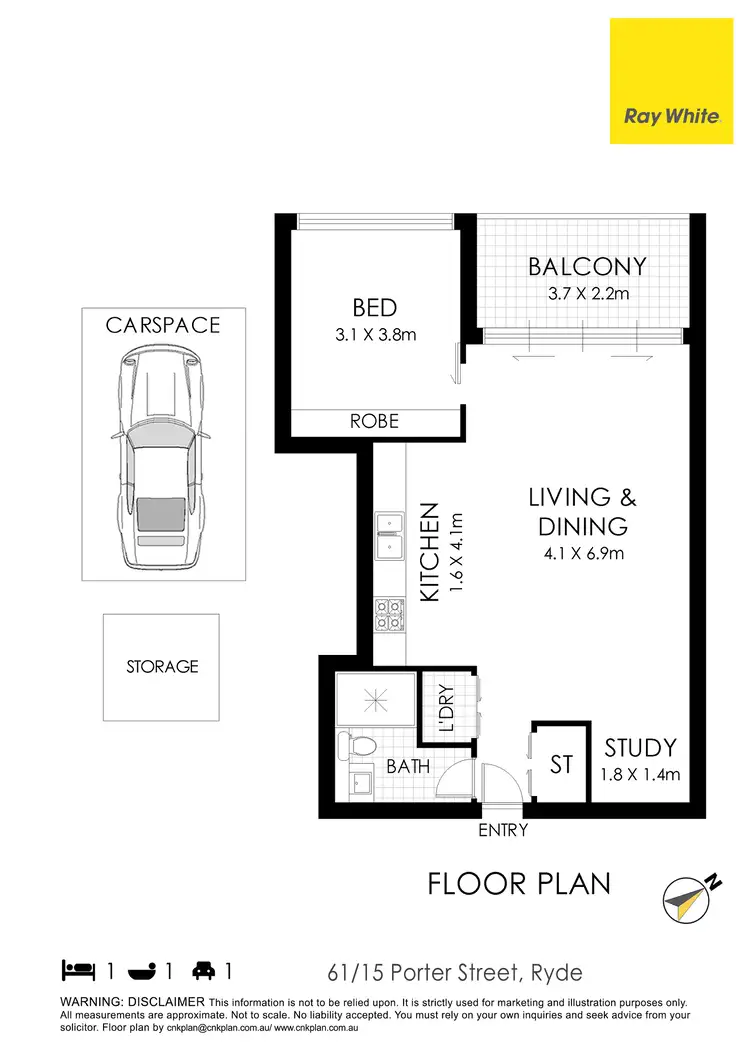 Floorplan of Homely apartment listing, 61/15 Porter Street, Ryde NSW 2112