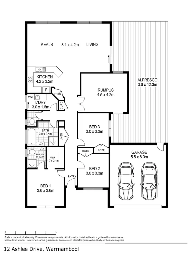 Floorplan of Homely house listing, 12 Ashlee Drive, Warrnambool VIC 3280