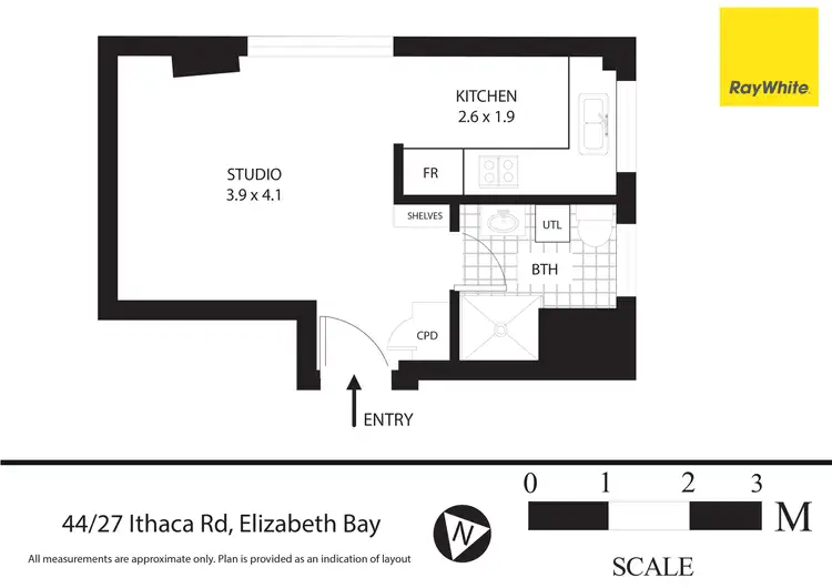Floorplan of Homely studio listing, 44/27 Ithaca Road, Elizabeth Bay NSW 2011